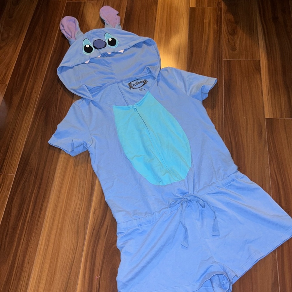 Small Disney stitch ladies adult pajama onesie